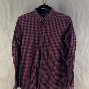 The Kooples Red & Black Plaid Shirt (Size M)